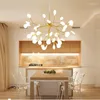 Chandeliers Tree Leaves Chandelier Black And Rose Gold Body Color Living Room Bedroom Kitchen Island Modern Glass