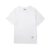 T-shirts pour hommes 210G T-shirt en coton flammé pour hommes Mode d'été Couleur unie O-cou Manches courtes Simple Basic White Tees Teen Vintage