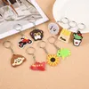 Plush Keychains Wholesale 100pcs Cartoon Keychain Key Chain Cute Small PVC Little Pendant KeyRing for Store Holiday Festival Event Gif 230603