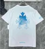 メンズCHサマーハートクロムラグジュアリーTシャツデザイナーブランドファッショントップス品質ティーホースシューサンスクリットクロスポロスTシャツ女性デザイナーTシャツクロム16YX5Y