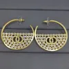 Diseñador de lujo Moda Hoop Huggie Pendientes Mujer Diamante monograma 18k oro 925 Plata Aguja joyería