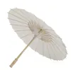 Parasol z białego papieru chińskie mini rzemieślnicze ślubne ślub Parasole 20-60 cm bambusowe uchwyt papierowy parasol