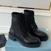 Herbst Winter Martin Stiefel Frau Sohle Reißverschluss Designer Boot Rindsleder Dame Plattform Schnürung Freizeitschuh Leder Mode High Top Damenschuhe Große Größe 35-42 mit Box