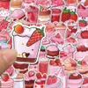 50 PCS Décor Autocollants Strawberry Cake Milk Shake Pour Voiture Bébé Casque Crayon Cas Journal Téléphone Ordinateur Portable Planificateur Livre Album Enfants Jouets Guitare DIY Stickers