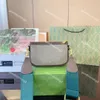 Bolsas de grife Bolsa de ombro Blondie Bolsa mensageiro Carteira tiracolo Bolsa para celular Dois em um Bolsa removível Bolsa vermelha e verde com listras largas Design de alça de ombro