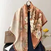 Scarves Scarf Woman High End Double-sided Two-color Printing 110 110cm Edge Hijab Shawl Hand Shawls For Veils