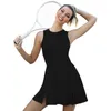 Basic Casual Jurken CUGOAO Dames Effen Tennispak met Korte Mouwloos Golf Badminton Sportjurken Dames Gym Fitness Sportkleding 230603