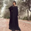 Dresses Yeezzi Summer Female Elegant Black Simple Two Pieces Inner Slip Dress+see Through Outer Cape Maxi Dress for Women 2022 New