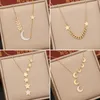 Chains Star Moon Stainless Steel Necklace Personality Full Drill Clavicle Chain Necklaces For Women Simplicity Fashion Jewelry
