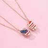 Chaînes Lovecryst 2 pièces/ensemble drapeau National couleur papillon goutte à goutte huile magnétique ami collier BFF amitié bijoux cadeaux pour les enfants