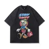 メンズTシャツTKPA Y2KギャングプリントハーフスリーブTシャツヒップホップオールドショートTシャツXV