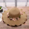 Wide Brim Hats Wavy Edge Solid Color Garland Foldable Large Brimmed Hat Outdoor Sun Protection Sun-shade Straw Beach For Women L2