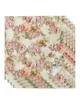 Table Napkin 4pcs Vintage Floral Abstract Overlay Foliage Square 50cm Wedding Decoration Cloth Kitchen Serving Napkins