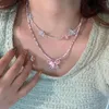 Ras du cou mode coréenne coloré perlé papillon collier pour femmes doux mignon charme à la mode clavicule chaîne esthétique Y2k bijoux