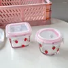 Set di stoviglie Small Fresh Mini Fresh-keeping Bowl Fragola 120ml Girl Snack Box Supplementare Bento Lunchbox