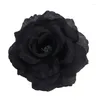 Flores decorativas 80 pçs flor de seda artificial rosa preta festa casamento casa escritório jardim decoração faça você mesmo