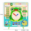 Andere Spielzeuge Kinder-Holzfrosch-Kalenderuhr-Set Baby-Holzkalender Zeit Früherziehung Kognitives passendes Spielzeug Kinder-Lernspielzeug 230603