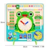 Altri giocattoli Set orologio calendario rana in legno per bambini Calendario in legno per bambini Tempo Educazione precoce Giocattoli di corrispondenza cognitivi Giocattolo educativo per bambini 230603