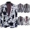 Men's Suits for Prom Plus Size New Printed Wedding Suit Set Black White Pattern Blazer Checkerboard Slim Fit Costume Coat Designer Jacket