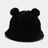 Berets Bucket Hat Fluffy Women Autumn Winter Warm Ears Casual Holiday Outdoor Accessory For Young Lady Teenagers