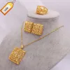 Conjuntos De Joyas India African Wedding Bridal Sets Necklace Earring Ring Middle East Dubai Women 24K Gold Jewelry Set