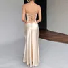 Tweedelige jurk Vrouwen strapless top Lange rok Effen kleur Dames Tube Shirt Pak Off Shoulder Slim Fit Y2K Style Cocktail Party Kleding