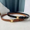 Designer Black/tan Genuine Leather Shiny Gold Buckle Rushed Cinturon Mujer Triomphe Belt Thin Belts for Dresses Jeans Aaa1.1