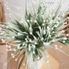 Decorative Flowers Artificial White Berry Plastic Fake Outside Decoration Christmas Living Room Wedding Home Decor Arrange Plant