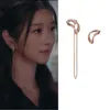 Stud Earrings Seo Yea Ji Same 2023 Fashion Moon Shaped Asymmetric Korean Style Elegant High Quality Trendy Lovely