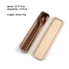 Wooden Chopsticks Spoons Knife Set Portable Dinnerware Set With Packing Box For Travel Camping C48