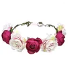 Hoofddeksels Boheemse krans Haarband Bloemkroon Dames Rotan Simulatie Hoofdband Pols Hoofddeksels Accessoires