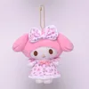 Groothandel schattige Kuromi Melody gebloemde jurk knuffel rugzak hangende sleutelhanger klein geschenk