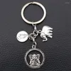 Клавицы Слон Бог Ganesha Creative Metal Metal Caychain of Wealth Charms Удача здоровье серебро A1532 1pcs