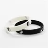 Link Bracelets 2 Pcs Cool Tai Chi Silicone Wristband Black White Color Sports Rubber Bracelets&bangles Fashion Jewelry Gifts