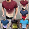 Hommes T-shirts D'été Chemise Pour Hommes Mode Dégradé De Couleur T-shirts Fitness À Manches Courtes Tops Streetshirt Sport Tee Hommes Vêtements 2023