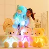 Plush Pillows Cushions 3275CM Luminous Creative Light Up LED Teddy Bear Stuffed Animal Toy Colorful Glowing Christmas Gift for Kid 230603