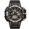 Smael Luxury Man Sport Waterproof Shock Resitant Luxury Men'sWrist Watch S Shock 1376 Digital Clock LED Mens Watches Gold252B