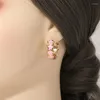 フープイヤリングクリエイティブパーソナリティ女性のアクセサリー滴るオイルペンタグラム甘くてかわいいホリデーギフトスタッド