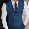 Vests Full Men 's Suit Vest Double Breasted Slim Fit Sleeveless Jacket Eleg New in Suits and Blazers Mens 드레스 가방 Waistcoat Top
