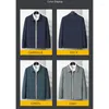 Herrenjacken Marke Jacke für Männer Mantel 2023 Herbst Mode Plaid Print Casual Turn-Down-Kragen Regular Fit Kleidung