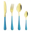 Servis uppsättningar av rostfritt stål Set Gold Knife Fork Fork Spoon Silver Buestly Flatvaror Outdoor Office Kitchen Home Tablewoy