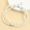 Choker Vedawas Coquette Style Multilayered Imitation Pearl With Love Heart Necklace For Women Neck Jewelry Decor