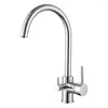 Kitchen Faucets High Quality Brass Cold Water Sink Faucet With Direct Drinking 3-way Purified 2 Handles 1 Hole