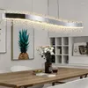 Lustres Lustre de Cristal Moderno Iluminação Sala de Estar Designer de Luzes Pingente de Luxo Para Ilha de Cozinha Lâmpada Pendurada Led Retangular