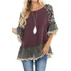 Women's T-Shirt Casual Women's Half Sleeve Blouse Leopard Floral Printed Patchwork Round Neck Loose Fit Tops Simple Beachwear Style Shirt 230603
