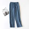 Vêtements de nuit pour femmes Fdfklak Coton Plaid Lounge Wear Été Pyjama Bas Mignon Élastique Casual Pyjama Pantalon Femmes Pijama Mujer Pantalon