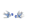 2023 New 925 Sterling Silver Sparkling Swallow Stud Earrings for Women Jewelry Wedding Earring Ear Brincos Free Shipping