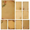 Papel de embrulho para presente retrô Vintage Kraft Envelope Conjunto de almofadas de carta estilo Europa antiga Envelopes de convite de amor com corda