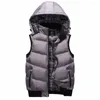 Chasse Vestes En Plein Air Hommes Hiver Coton Randonnée À Capuche Gilet Sans Manches Veste Slim Manteaux Couple Coton Rembourré Gilet 6 Couleurs M-5XL