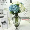 Decorative Flowers 52cm Silk Hydrangea Artificial Branch Fake Flores Vase Flower Arrangment Bride Bouquet Wedding Home Party DIY Decoration